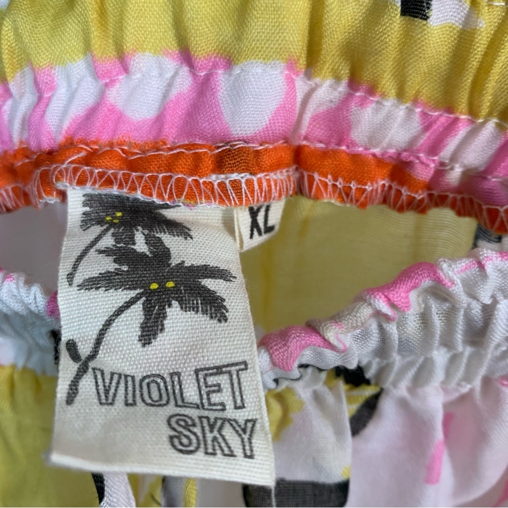 VIOLET SKY  Vibrant Graphic 2 Piece Beach Cover Up Lounge Set Sz XL - Picture 11 of 12